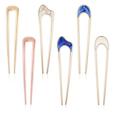 6 Pcs Metal U Pins for Hair Bun, U Shaped Hair Pins French Twist Hair Pin, Vinta