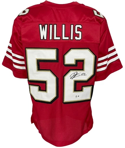 San Francisco 49ers Patrick Willis Autographed Pro Style Red Jersey BAS Authe...