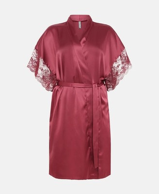 Schicker Damen Kimono Bademantel LingaDore Farbe bordeaux Größe L neu