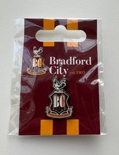 Bradford City AFC Official Merchandise Crest Pin Badge - Butterfly Pin