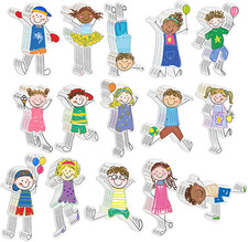 90 Pcs Kids Cutouts Classroom Bulletin Board Back to School Decoration for Offic