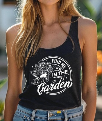 Find Me in the Garden Tank Top: Botanical Plant Lover Tee