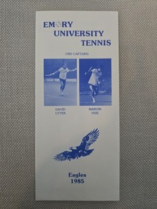 1985 Emory University Eagles Men's Tennis Media Guide David Utter Marvin Hsie