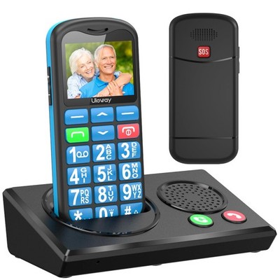ERIVER 4G Seniorenhandy Großtastenhandy 1000mAh Akku SOS-Funktion Bluetooth Blau