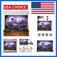 8x6ft Purple Halloween Backdrop Spooky Photography Background  Polyester Fab...