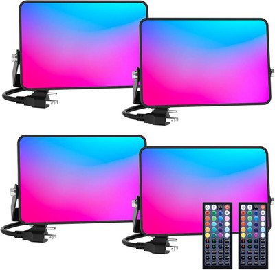 RGB LED Flood Lights 60W, 4 Pack Color Changing Stage Lights with Remote
