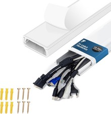 TV Cable Trunking 0.4m – PVC Wire Tidy for Wall Wire Cover, Hides 1~10 Cables