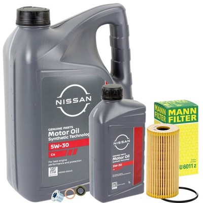 MANN FILTER ÖLFILTER+OE 5W30 C4 MOTORÖL passend für NISSAN QASHQAI 2 X-TRAIL 3