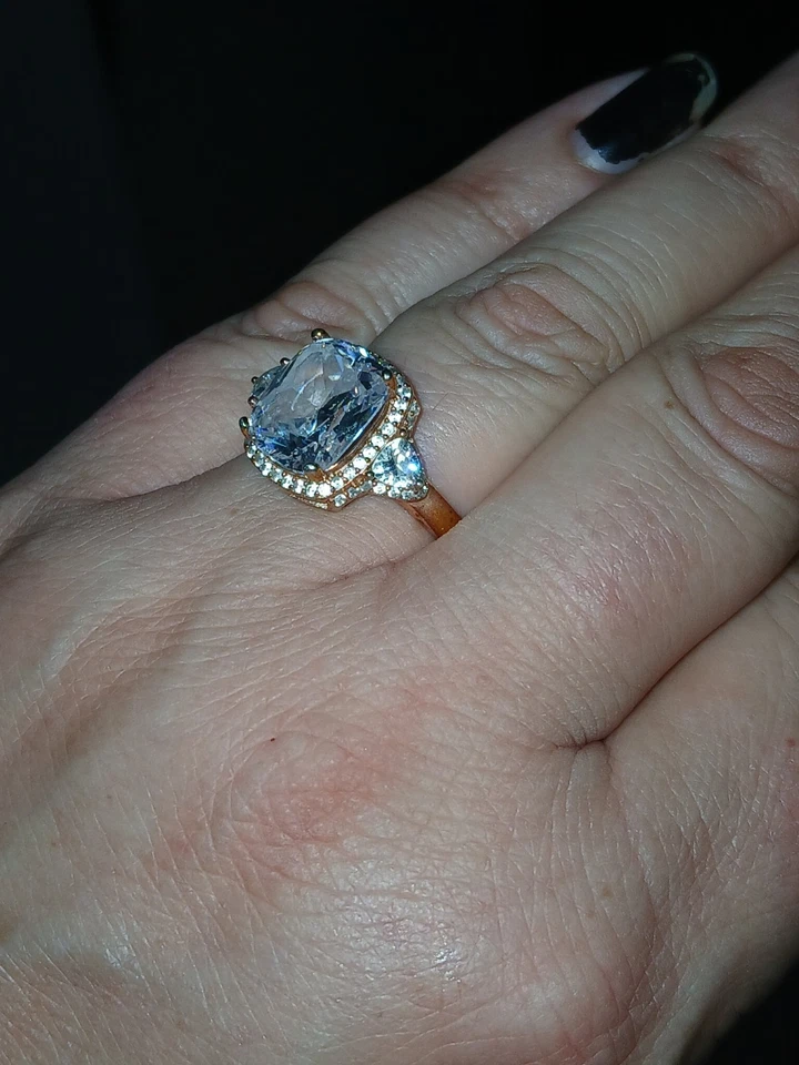 Gorgeous Cz Sterling Silver W 14kt Yellow Gold Over Ring Sz 10 - Image 3 of 4