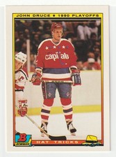 John Druce - Washington - Hat Trick (Hockey Card) 1990-91 Bowman # 16 - Mint