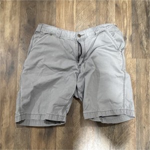 Carhartt Gray Cotton Ripstop Cargo Shorts Relaxed Fit Cargo Pockets 100240 066