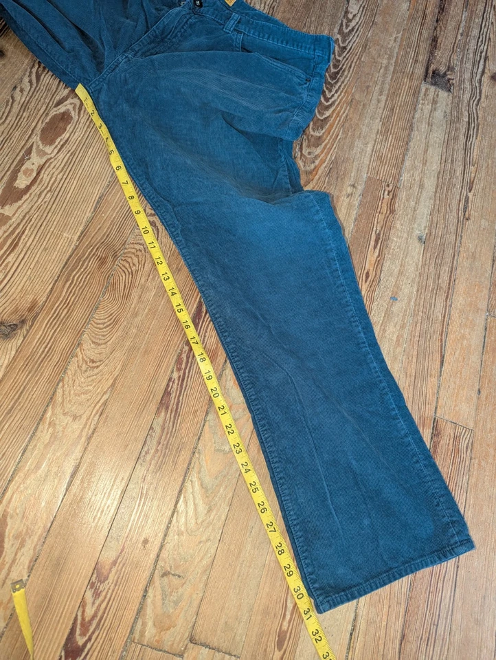 J Crew Vintage Slim Straight Corduroy Pants Size 38x31 Blue Flat Front - Image 3 of 4