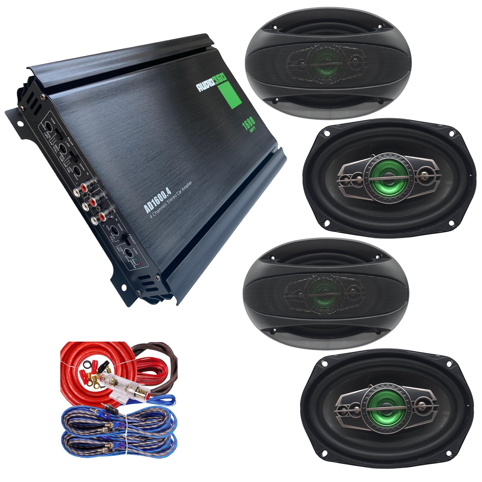 +  1600w 4 Channel Car Amplifier + Kit