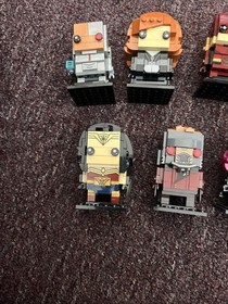 Lego BRICKHEADZ Superhero Lot Of 9 AQUA MAN IRON MAN FLASH WONDERWOMAN AND MORE