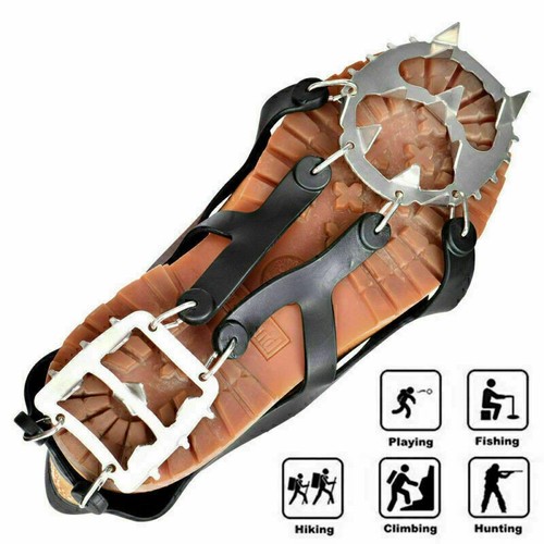 1 paar 18 Zähne Schuhspikes Schuhkrallen Schneeketten Steigeisen für Eis Schnee - Bild 5 von 12