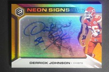 2019 Panini Elements Derrick Johnson Neon Signs Auto Orange /125 DV327