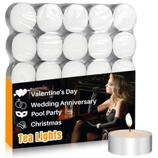 Unscented White Tealight Candles, Mini Votive with Cotton Wick, Perfect for Home