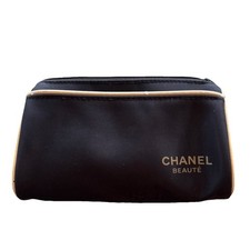 💖HERMOSO🌹Chanel Beaute Promo bolsa/bolsa/spa/playa/fiesta maquillaje nailon negro