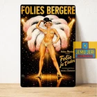 Folies Bergère Cabaret Showgirl Metal Poster Tin Sign Vintage Paris Decor 20x30c