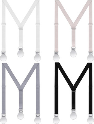 4 Pcs Thin Y Women Suspenders 1'' 1/2'' Ladies Hidden Suspenders for Pants under C