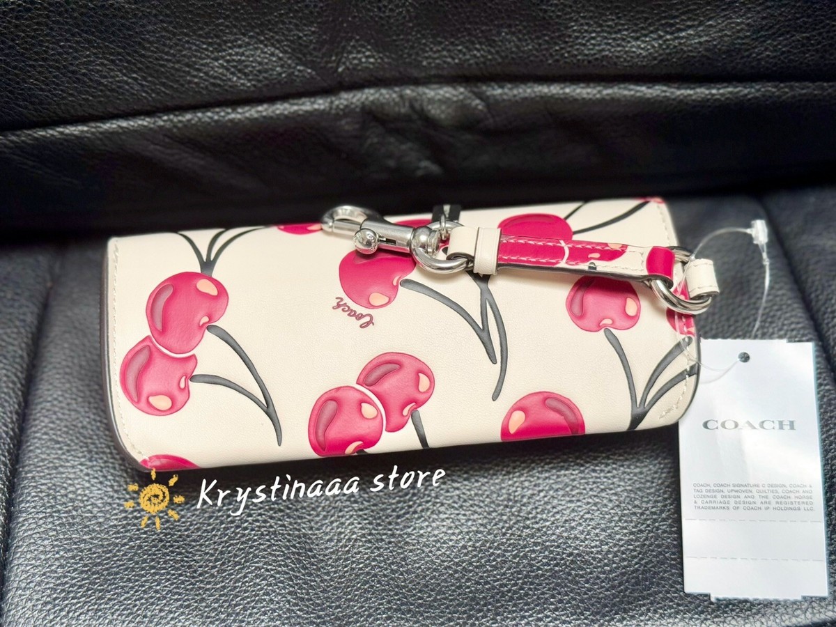 NWT Coach Sunglass Case With Cherry Print CZ432 Chalk Multi | eBay