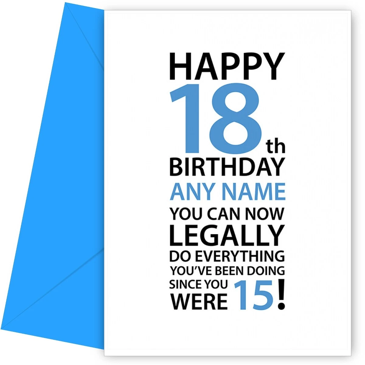 Funny 18th Birthday Card for Son Brother Nephew Boyfriend Grandson Personalised