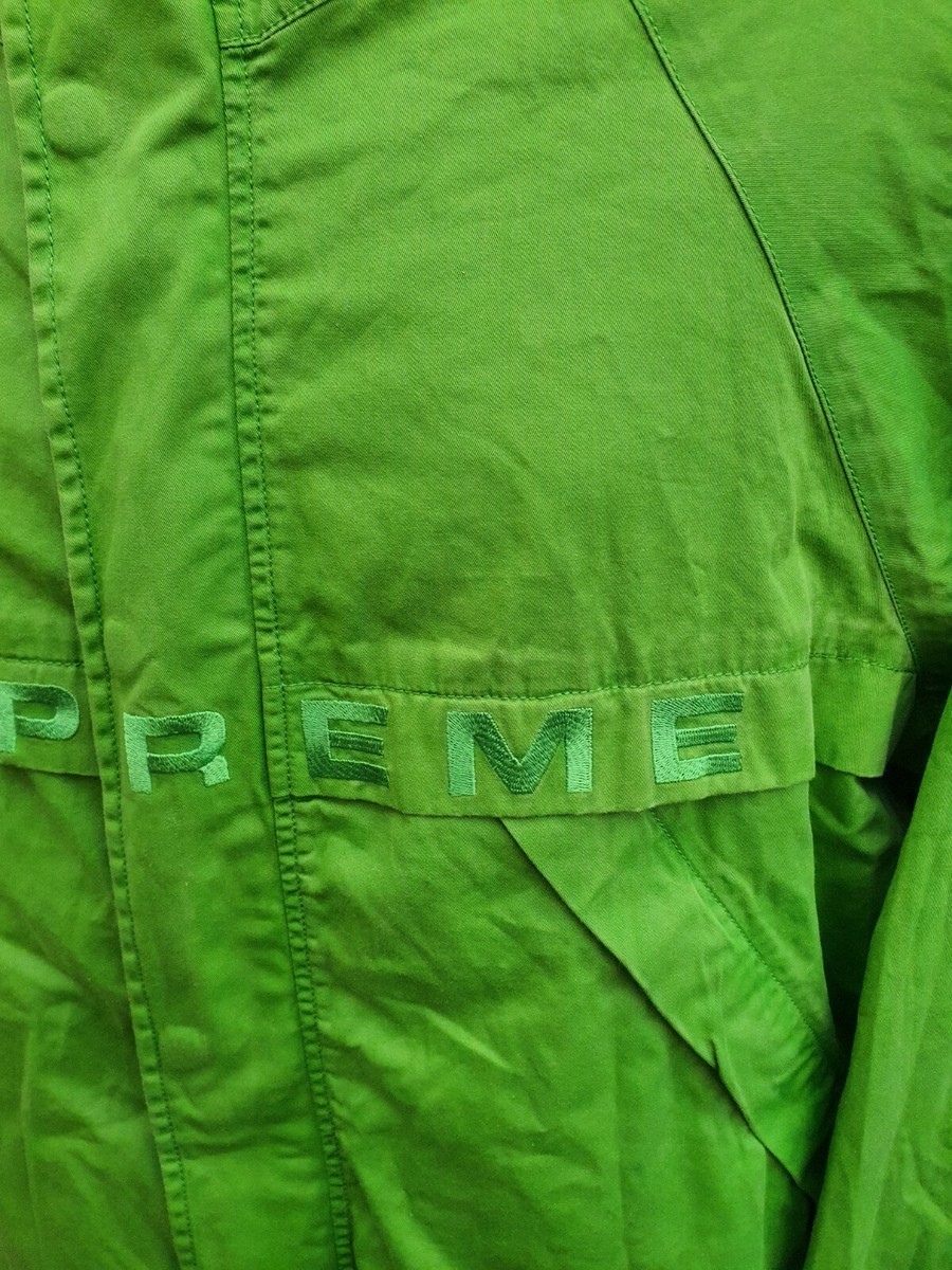 SS20 Supreme Overdyed Twill hooded bright green jacket size SS20 Supreme Overdyed Twill hooded bright green jacket size