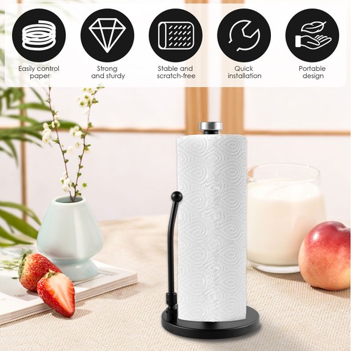 Paper Towel Holder Stainless Steel Paper Roll Holder with Non Slip Base