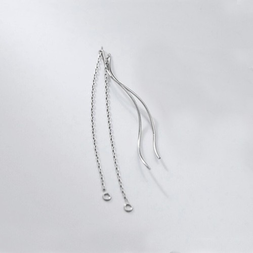 925 Sterling Silver Wavy Threader Ear Thread Pull Through Earring ...