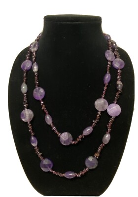 Jay King DTR Faceted Amethyst and Garnet Nugget Necklace 