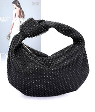 BNWT Brand New Rhinestone Knotted Top Handle Clutch Bag