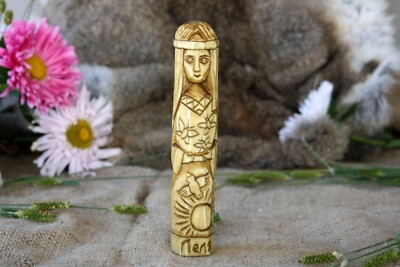 Small wooden figurine LELYA. Slavic Goddess Lelya statue. Goddess of spring