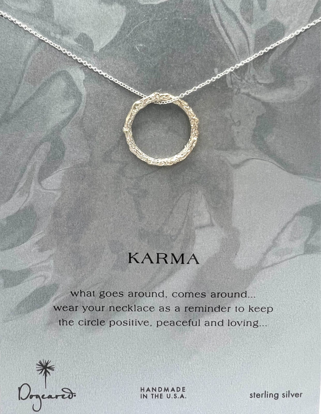 Dogeared KARMA sterling silver charm necklace