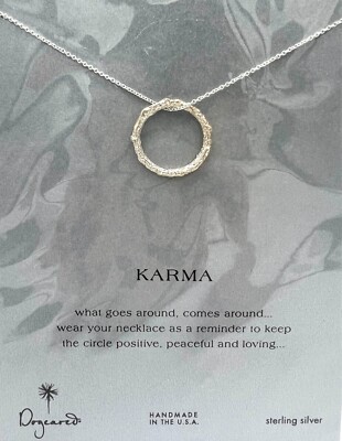 Dogeared KARMA sterling silver charm necklace