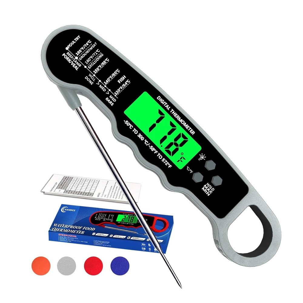 Meat Thermometer Digital, IP67 Waterproof Food Thermometer for Cooking & Baking