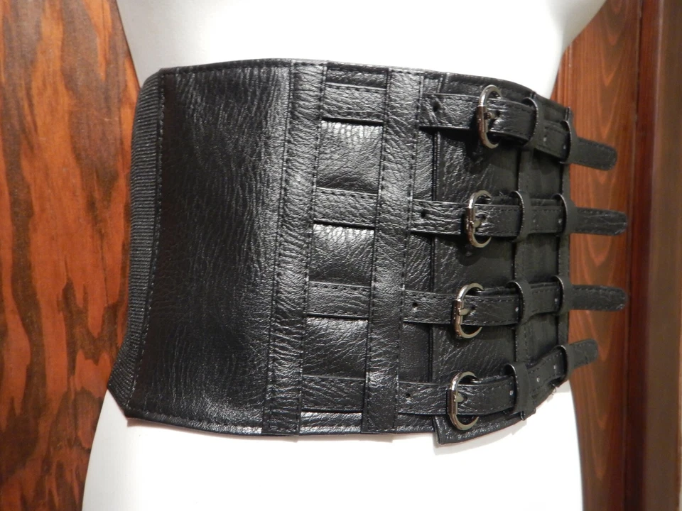 Cinturón corsé 4 hebillas cintura elástica ajustador XS S ancho gótico bruja vampiro Y5 Foto 3 de 4