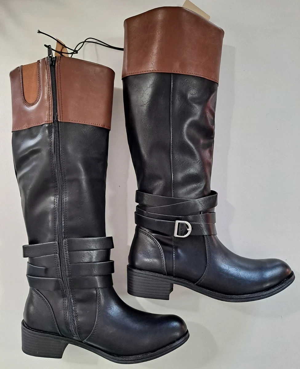 Black and store cognac boots