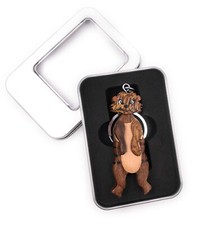 Wood Beaver In Foot Smiling Rodent Mammal Keychain Gift Box
