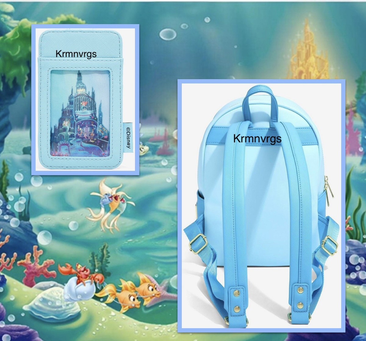 Disney Loungefly The Little Mermaid Castle Mini Backpack 