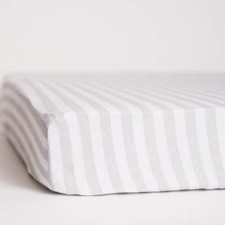 Gray Stripe Fitted Crib Sheet - 100 Cotton Baby Bedding for Boy/Girl Nursery