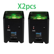 2PCS RGBWA UV 6in1 6x18w LED Par Light Wifi APP Smart Bar Stage Wireless Battery