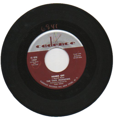 THE TWO MORROWS 45RPM Record WHO WHY WHEN WHAT / HANDS OFF Teen Pop EX Cadence.