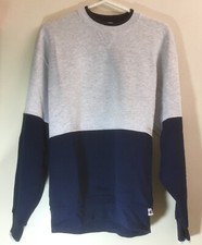 RARE RUSSELL ATHLETIC 2-Tone Sweatshirt Grey Top Half/Navy Blue Bottom USA Large