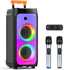 Large Party Speaker Karaoke with Microphone/Remote Control Powerful Stereo Sub