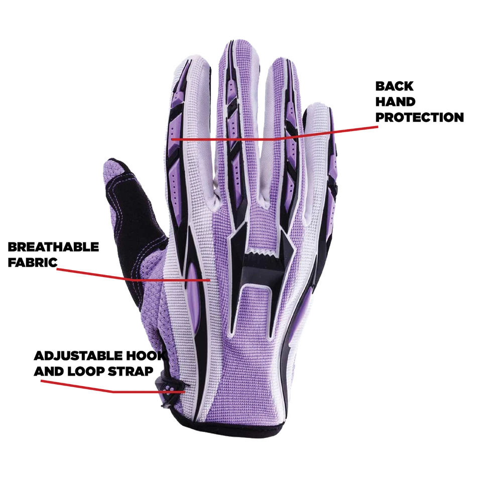 Guantes de motocross para adultos púrpura ATV montar MX guantes Foto 3 de 4