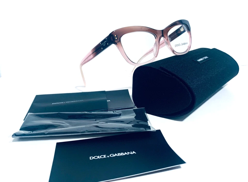 DOLCE & GABBANA DG3253 3060 GAFAS DE GATO CRISTAL MARRÓN 49-17-140 MM CON ESTUCHE Foto 3 de 4