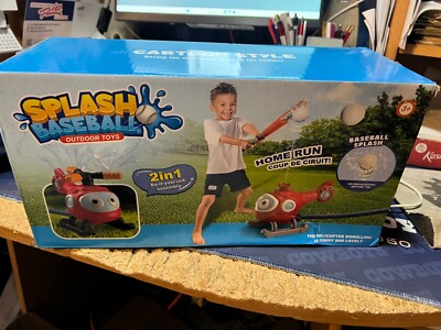 Helicopter Water Sprinkler--Splash Baseball---Kids Outdoor Play 2-in-1 Toy
