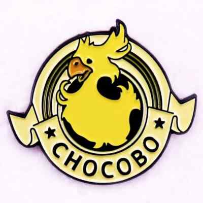 Final Fantasy Video Game Chocobo Image and Name Metal Enamel 1.125'' Pin