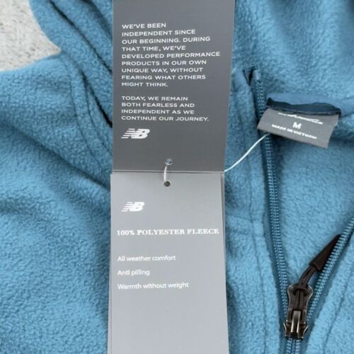 New Balance Polyester Full-Zip Fleece Hoodie Mens Medium Teal Long Sleeve $65 - Picture 4 of 8