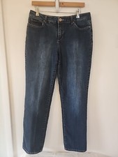 Bandolino Mandie Jeans Size 10 Women' Straight Mid Rise Blue Denim Stretch 32x30